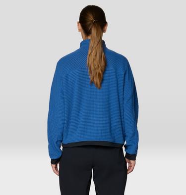 Women's Summit Grid Big Grid Half Zip, Color: Berry Blue, image 7