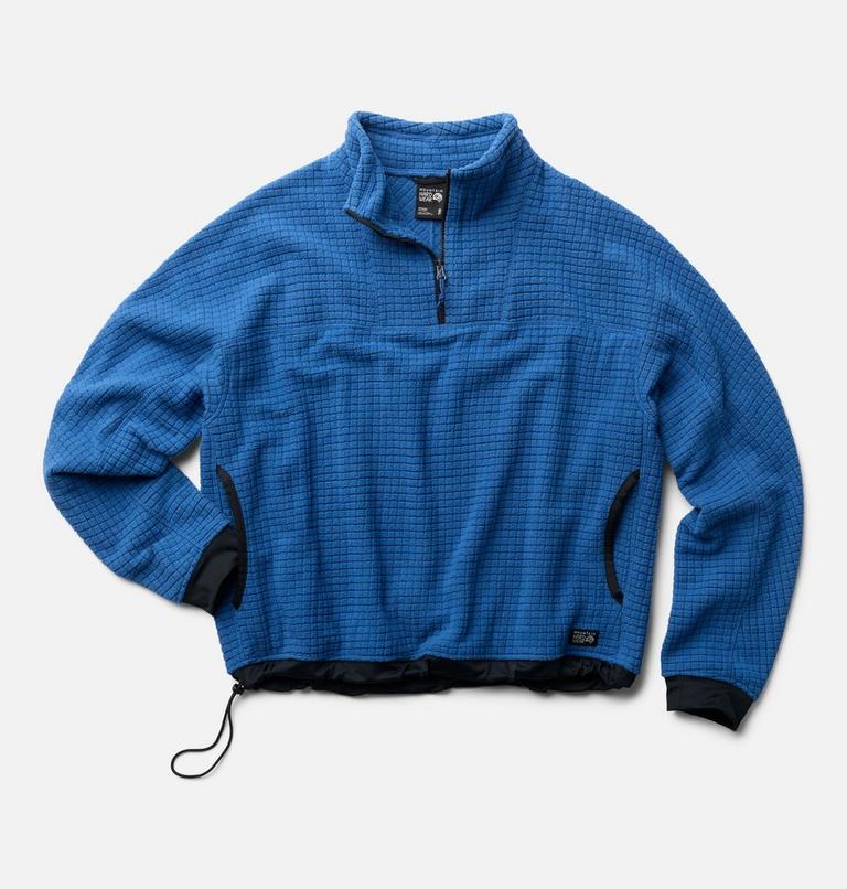 Women's Summit Grid Big Grid Half Zip, Color: Berry Blue, image 2
