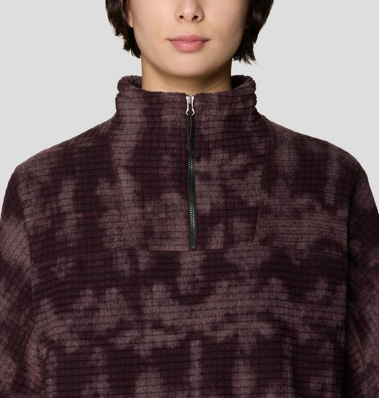 Women's Summit Grid Big Grid Half Zip, Color: Deep Mulberry Shadowdye Print, image 5