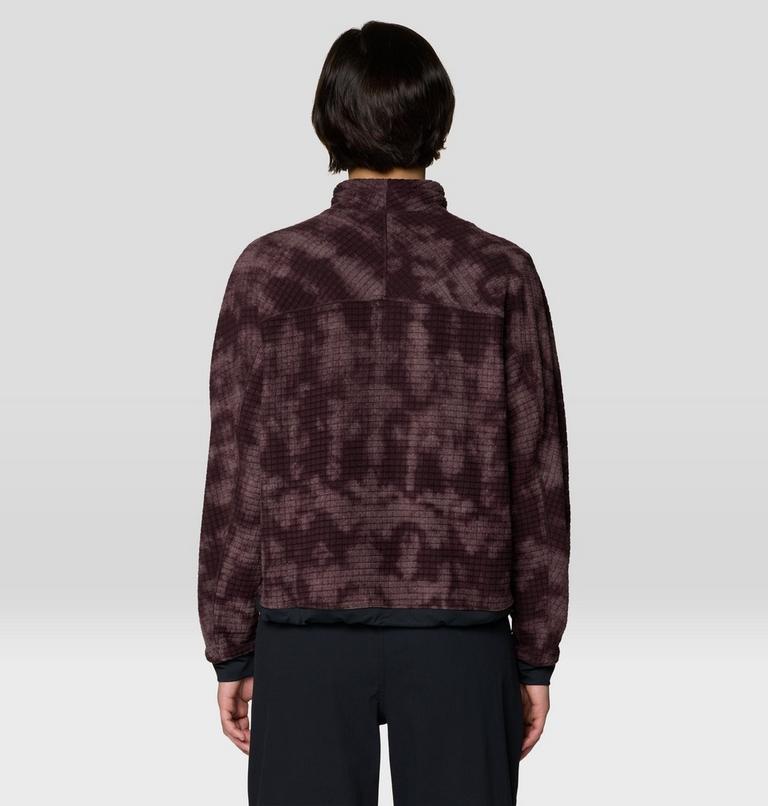 Women's Summit Grid Big Grid Half Zip, Color: Deep Mulberry Shadowdye Print, image 3