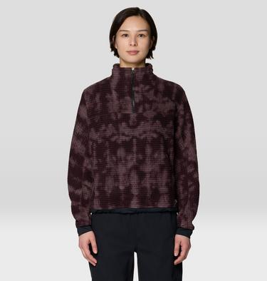 Women's Summit Grid Big Grid Half Zip, Color: Deep Mulberry Shadowdye Print, image 3