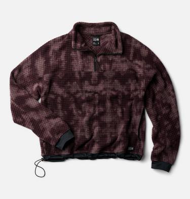 Women's Summit Grid Big Grid Half Zip, Color: Deep Mulberry Shadowdye Print, image 4