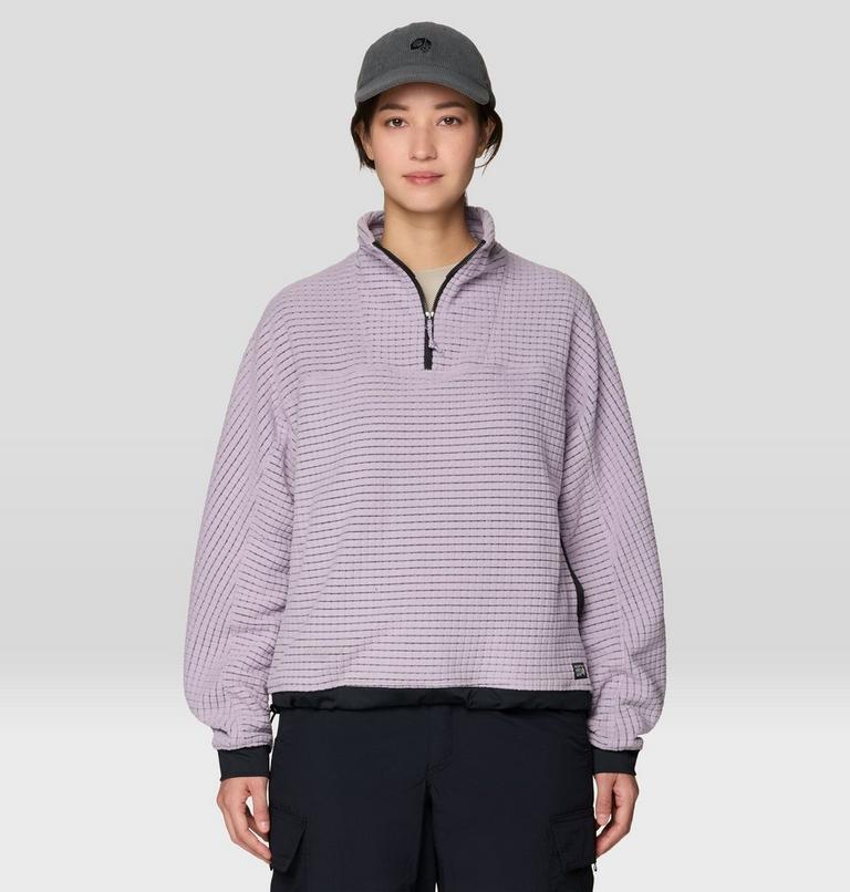 Women's Summit Grid Big Grid Half Zip, Color: Atmospheric, image 4