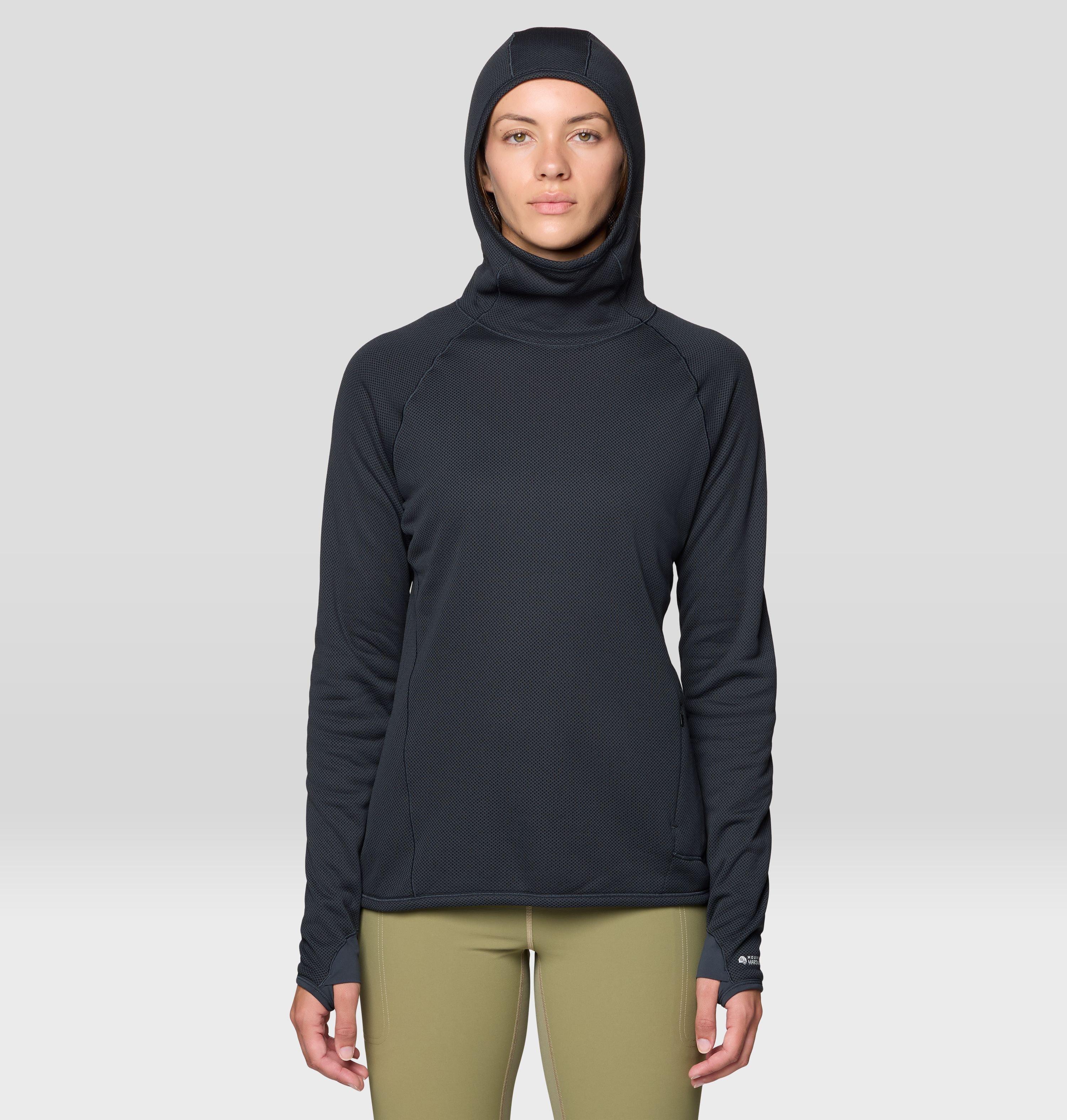 Mountain Hardwear Women's AirMesh Long Sleeve Hoody - L - Black
