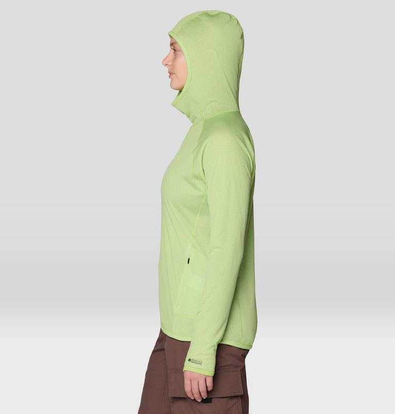 Women's AirMesh Long Sleeve Hoody, Color: Bright Lichen, image 4