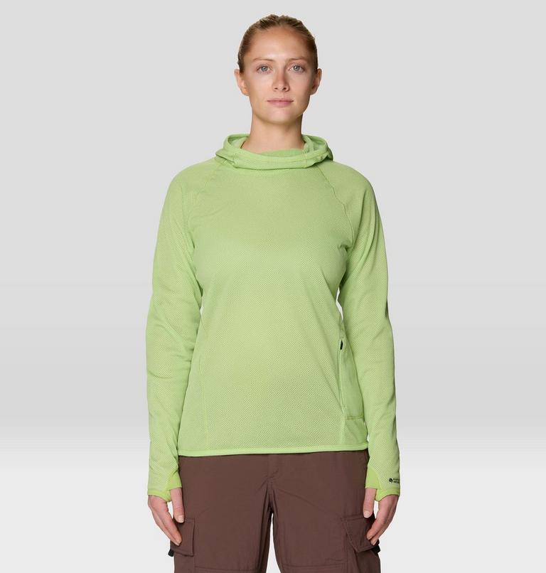 Women's AirMesh Long Sleeve Hoody, Color: Bright Lichen, image 5