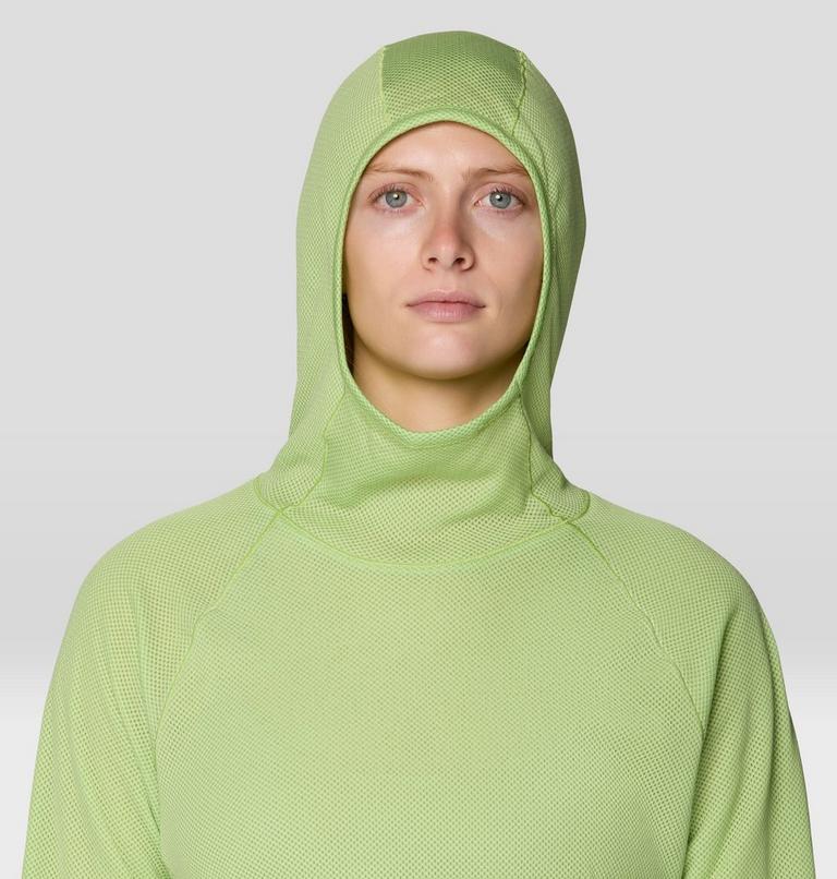 Women's AirMesh Long Sleeve Hoody, Color: Bright Lichen, image 6