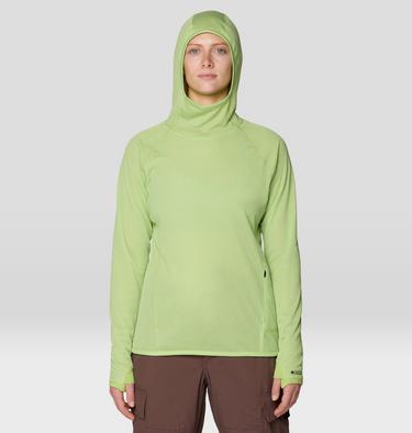 Women's AirMesh Long Sleeve Hoody, Color: Bright Lichen, image 3