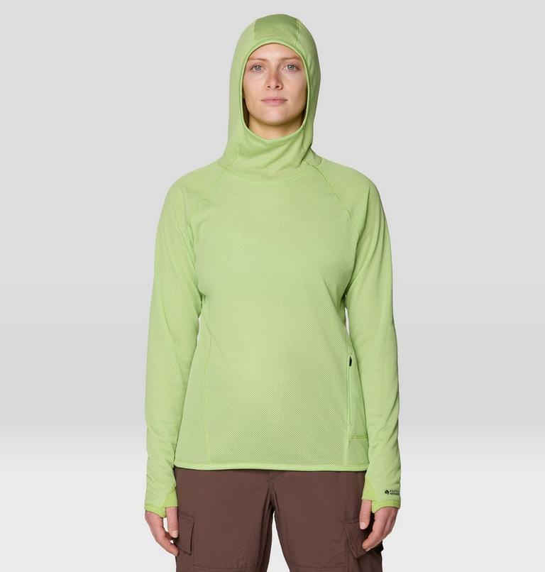 Women's AirMesh Long Sleeve Hoody, Color: Bright Lichen, image 1
