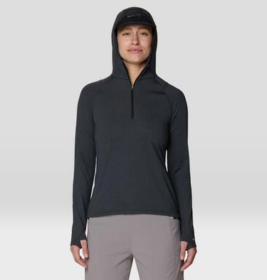 Women's Crater Lake Heavyweight Half Zip Hoody, Color: Black, Dark Storm, image 24