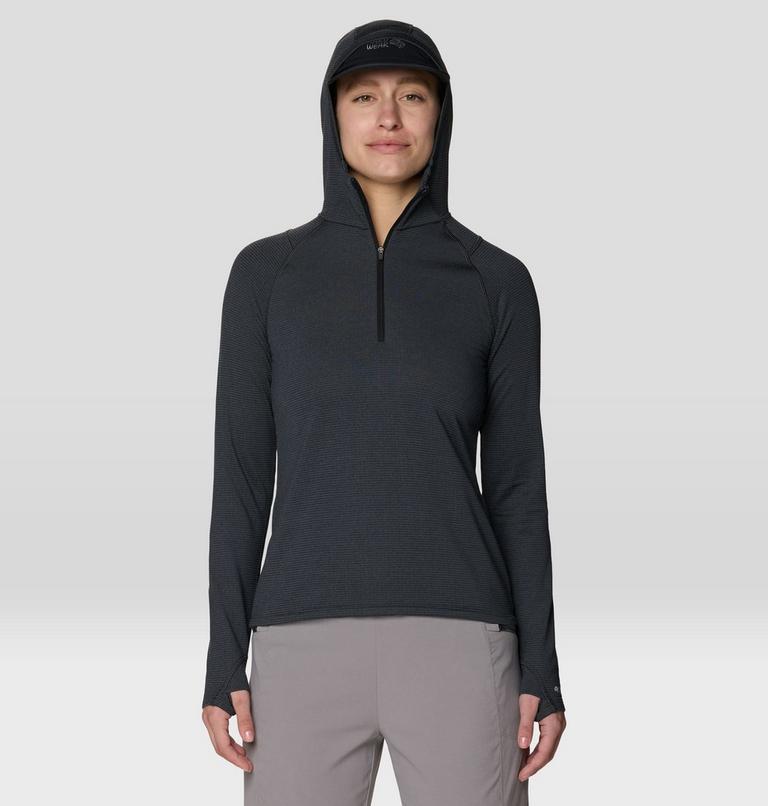 Women's Crater Lake Heavyweight Half Zip Hoody, Color: Black, Dark Storm, image 4