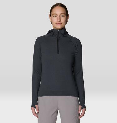Women's Crater Lake Heavyweight Half Zip Hoody, Color: Black, Dark Storm, image 11