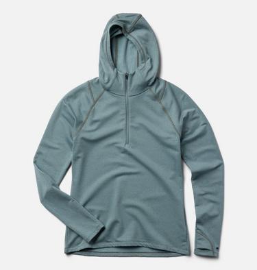 Women's Crater Lake Heavyweight Half Zip Hoody, Color: Blue Sage, Ice Shadow, image 2