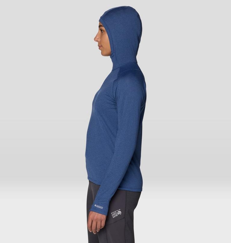 Women's Crater Lake Heavyweight Half Zip Hoody, Color: Berry Blue, Black, image 4