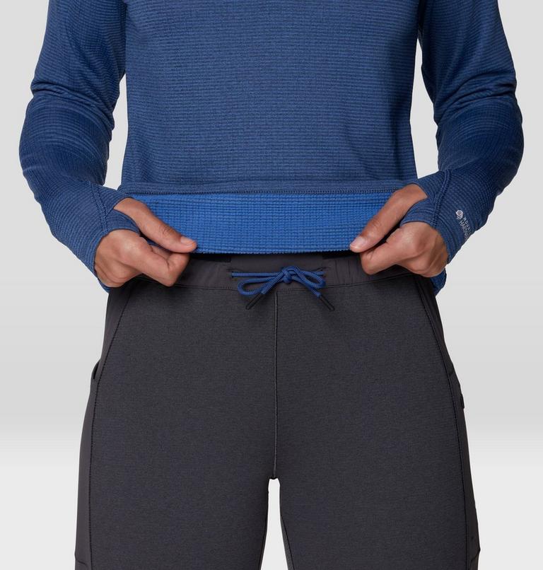 Women's Crater Lake Heavyweight Half Zip Hoody, Color: Berry Blue, Black, image 6