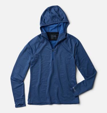 Women's Crater Lake Heavyweight Half Zip Hoody, Color: Berry Blue, Black, image 10