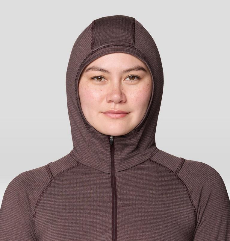 Women's Crater Lake Heavyweight Half Zip Hoody, Color: Deep Mulberry, Carob, image 6
