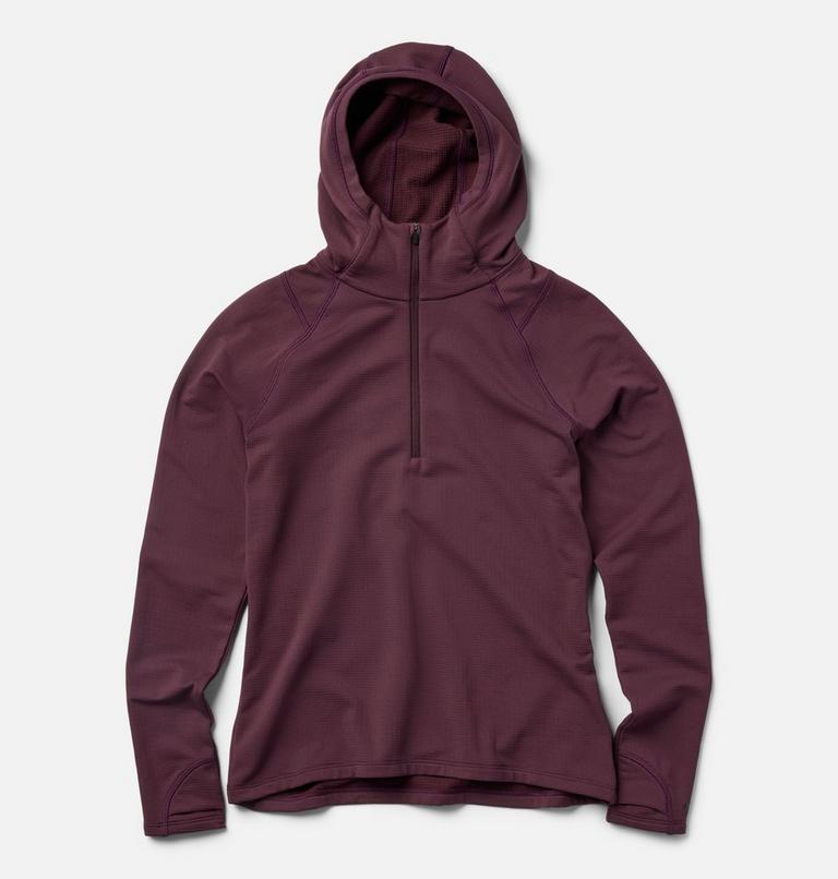 Women's Crater Lake Heavyweight Half Zip Hoody, Color: Blackberry, image 2