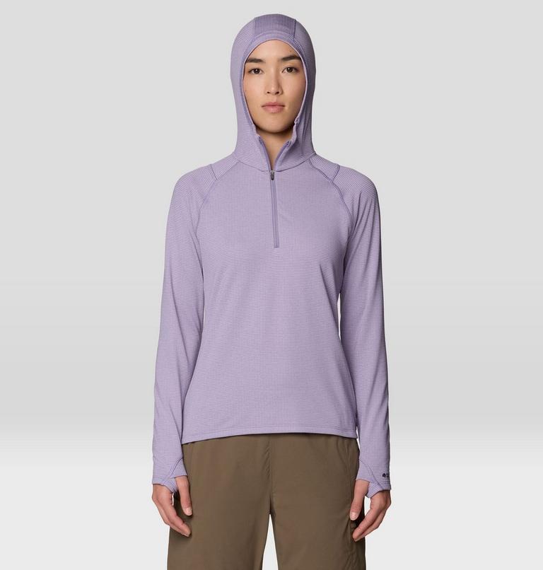 Women's Crater Lake Heavyweight Half Zip Hoody, Color: Violet Stone, Atmospheric, image 5