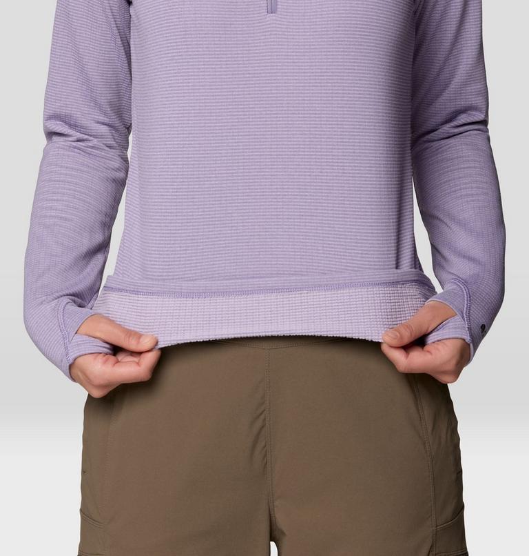 Women's Crater Lake Heavyweight Half Zip Hoody, Color: Violet Stone, Atmospheric, image 7