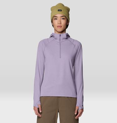 Women's Crater Lake Heavyweight Half Zip Hoody, Color: Violet Stone, Atmospheric, image 5