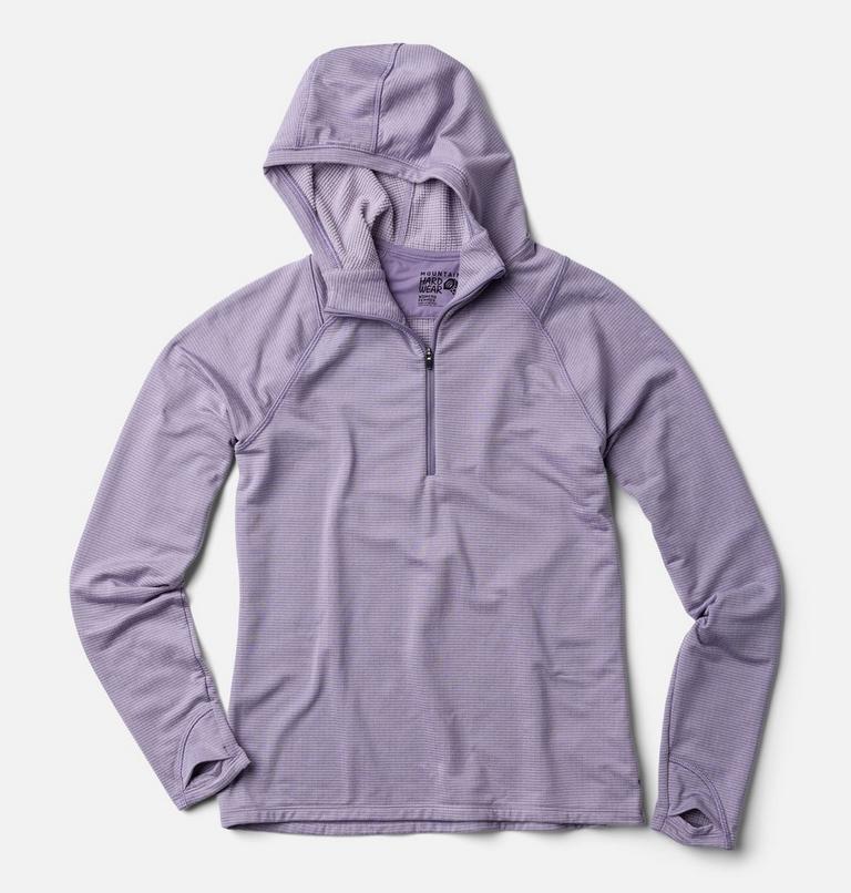 Women's Crater Lake Heavyweight Half Zip Hoody, Color: Violet Stone, Atmospheric, image 2