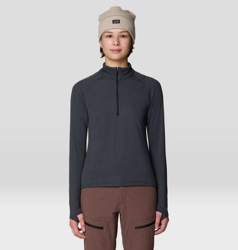 Women's Crater Lake Heavyweight Half Zip, Color: Black, Dark Storm, image 1