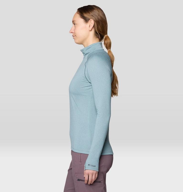 Women's Crater Lake Heavyweight Half Zip, Color: Blue Sage, Ice Shadow, image 5