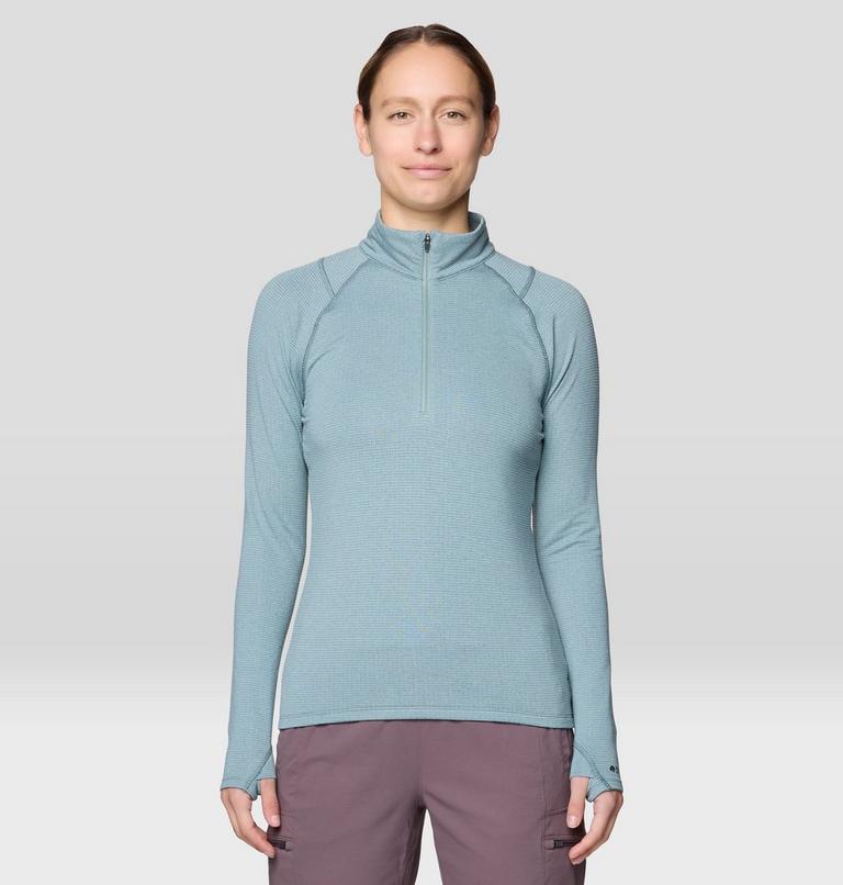 Women's Crater Lake Heavyweight Half Zip, Color: Blue Sage, Ice Shadow, image 1