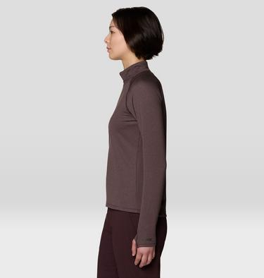 Women's Crater Lake Heavyweight Half Zip, Color: Deep Mulberry, Carob, image 3