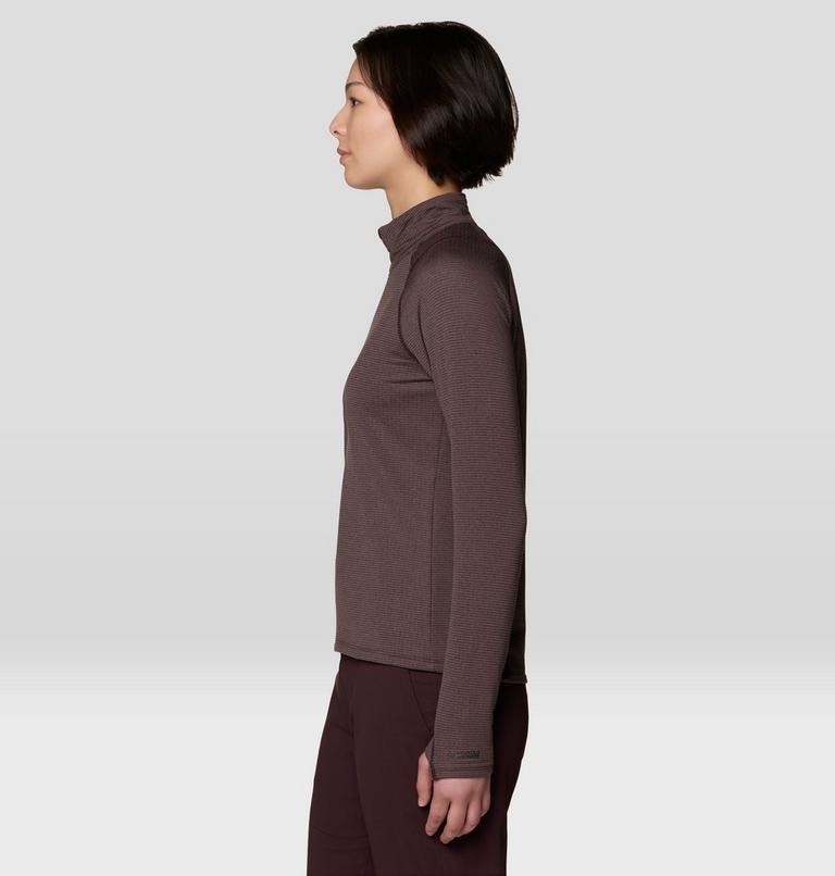Women's Crater Lake Heavyweight Half Zip, Color: Deep Mulberry, Carob, image 3