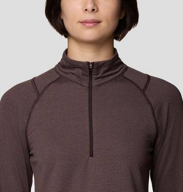 Women's Crater Lake Heavyweight Half Zip, Color: Deep Mulberry, Carob, image 4