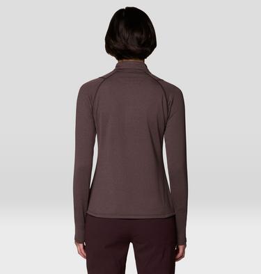 Women's Crater Lake Heavyweight Half Zip, Color: Deep Mulberry, Carob, image 2