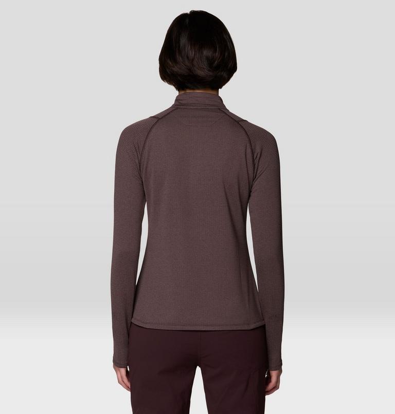 Women's Crater Lake Heavyweight Half Zip, Color: Deep Mulberry, Carob, image 2