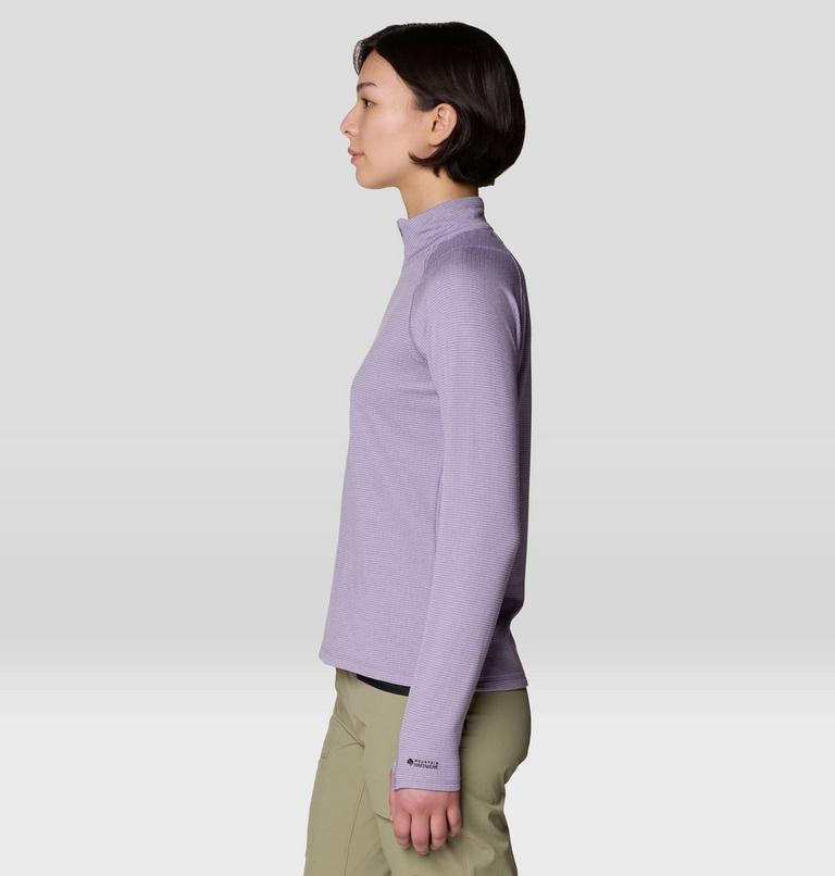 Women's Crater Lake Heavyweight Half Zip, Color: Violet Stone, Atmospheric, image 4