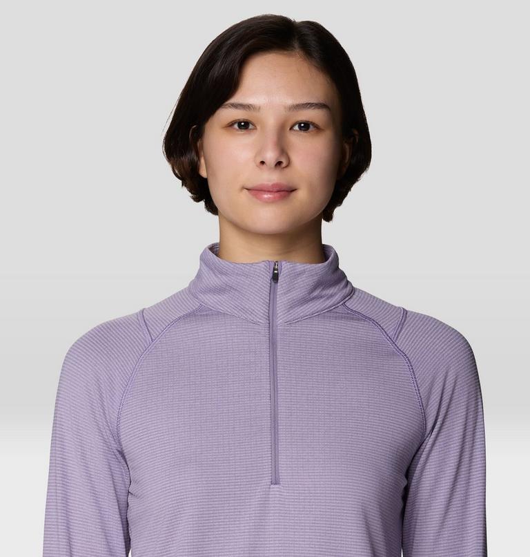 Women's Crater Lake Heavyweight Half Zip, Color: Violet Stone, Atmospheric, image 5