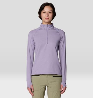 Women's Crater Lake Heavyweight Half Zip, Color: Violet Stone, Atmospheric, image 13