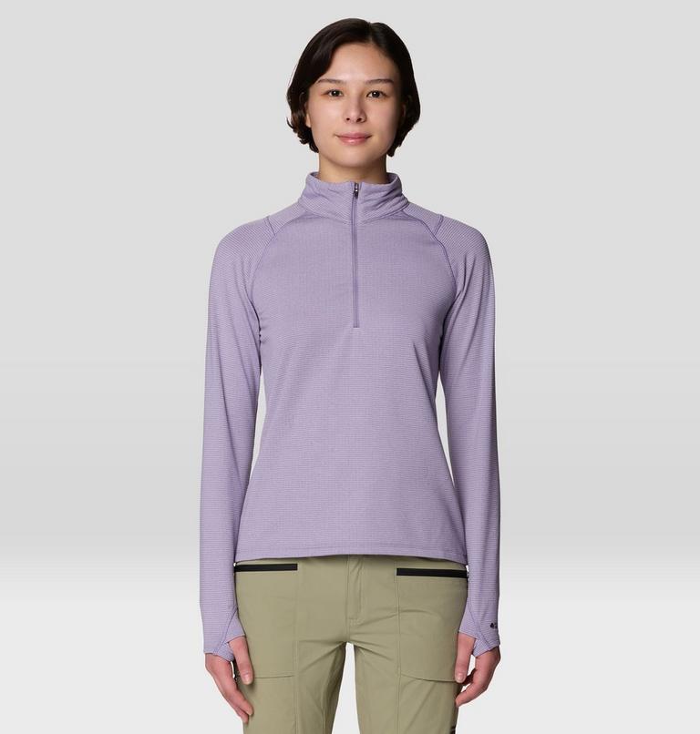 Women's Crater Lake Heavyweight Half Zip, Color: Violet Stone, Atmospheric, image 1