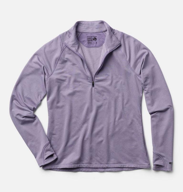 Women's Crater Lake Heavyweight Half Zip, Color: Violet Stone, Atmospheric, image 2