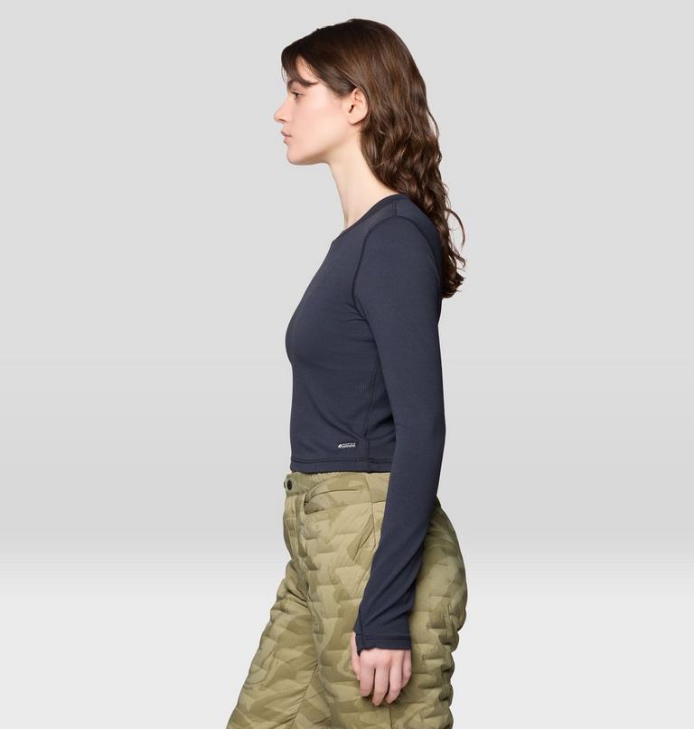 Women's Peak Knit Long Sleeve, Color: Black, image 3