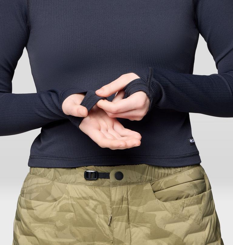 Women's Peak Knit Long Sleeve, Color: Black, image 5