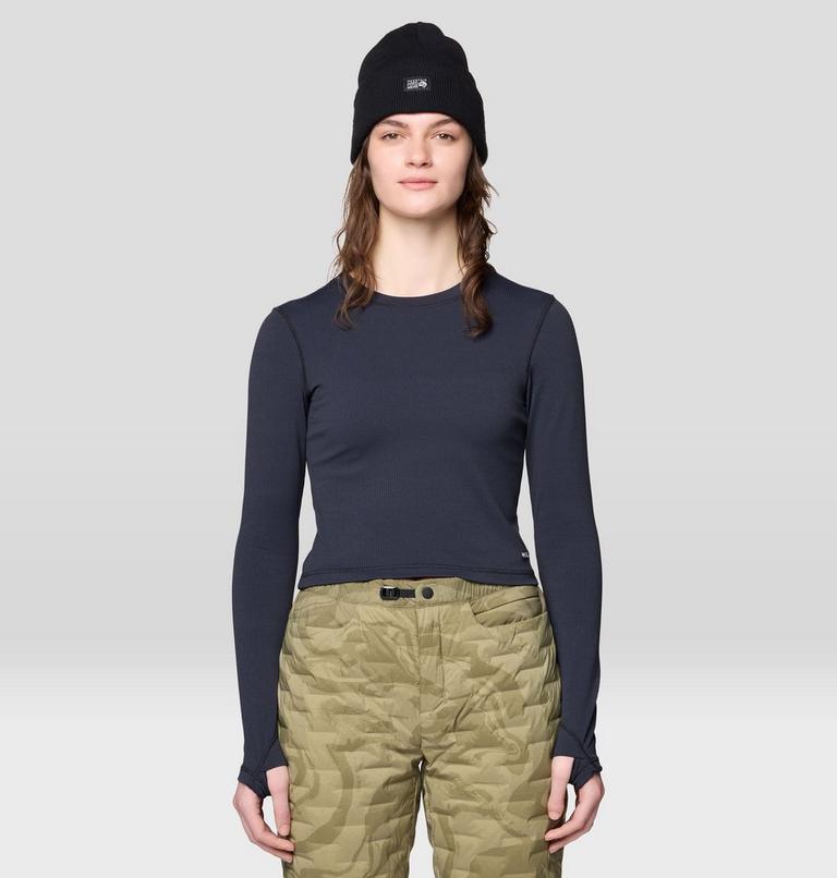 Women's Peak Knit Long Sleeve, Color: Black, image 1