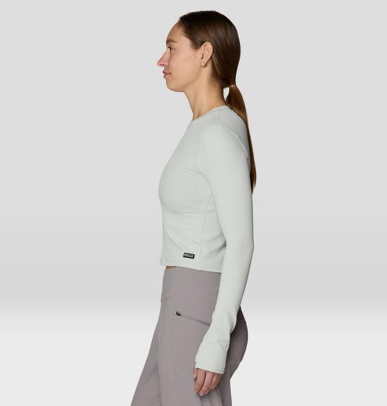 Women's Peak Knit Long Sleeve, Color: Gamma Grey, image 3