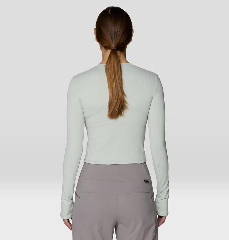 Women's Peak Knit Long Sleeve, Color: Gamma Grey, image 2