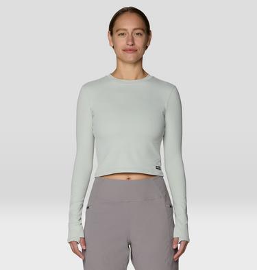 Women's Peak Knit Long Sleeve, Color: Gamma Grey, image 9