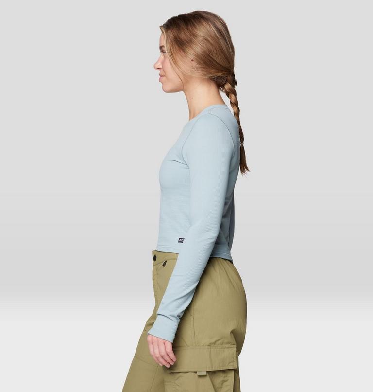 Women's Peak Knit Long Sleeve, Color: Ice Shadow, image 5