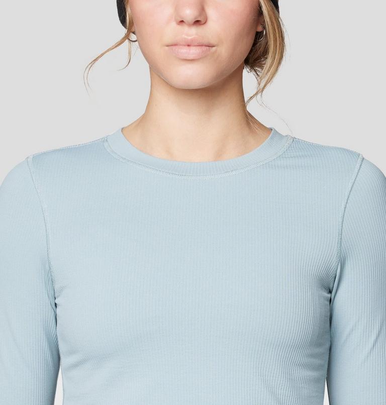 Women's Peak Knit Long Sleeve, Color: Ice Shadow, image 7