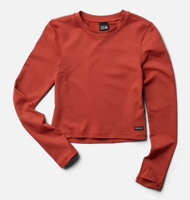 Women's Peak Knit Long Sleeve, Color: Mars Red, image 3