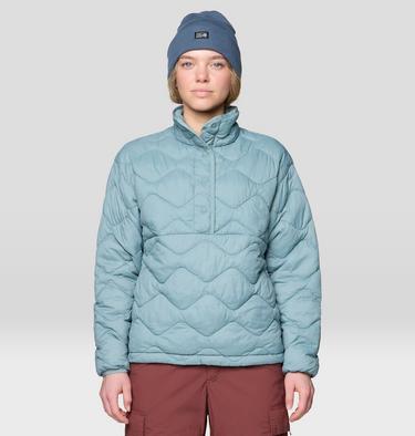 Women's Seek Out Snap Neck Pullover, Color: Blue Sage, image 12