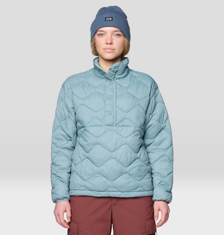 Women's Seek Out Snap Neck Pullover, Color: Blue Sage, image 4